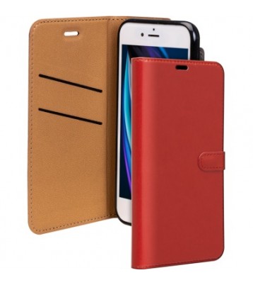 Etui à rabat pour iPhone 7+/8+ en cuir rouge