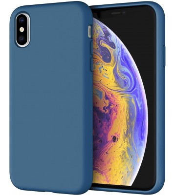 Coque pour iPhone X/XS en silicone bleu