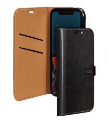 Etui à rabat pour iPhone X/XS en cuir noir